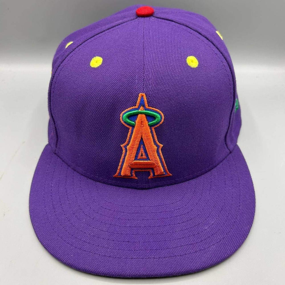 Los Angeles LA Angels MLB Hat Men 8 Purple 59Fifty New Era Fitted Cap